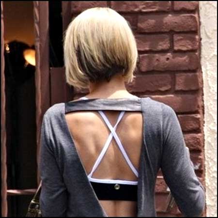 Back View of Simple Cup Styled Bob Hairstyle