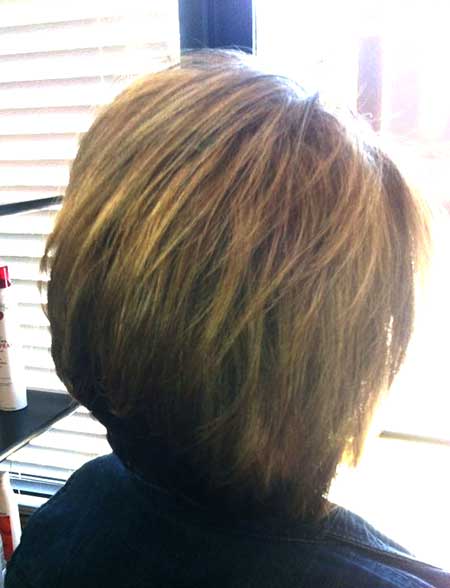 Back View of Simple Bob Hairstyle with Bangs