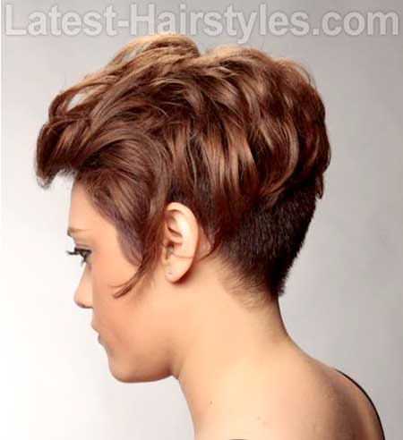 Undercut Hairdo with Inverted Bangs on Top