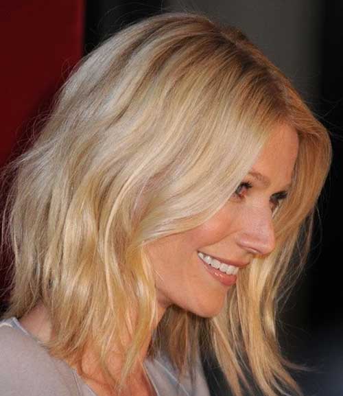 Casual Blonde Medium Length Hairstyle 2015