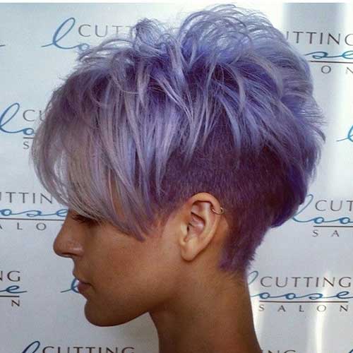 Pinky Grey Colored Hairstyle