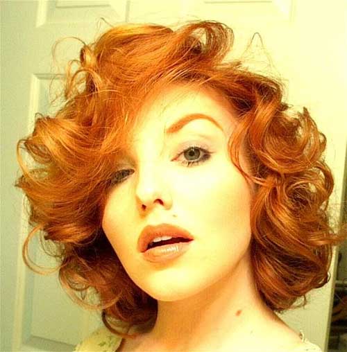 Orange Red Hair Color for Curly Hairstyle