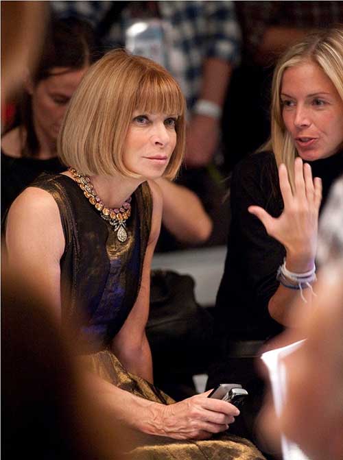 Anna Wintour Chin Length Inverted Bob with Bangs