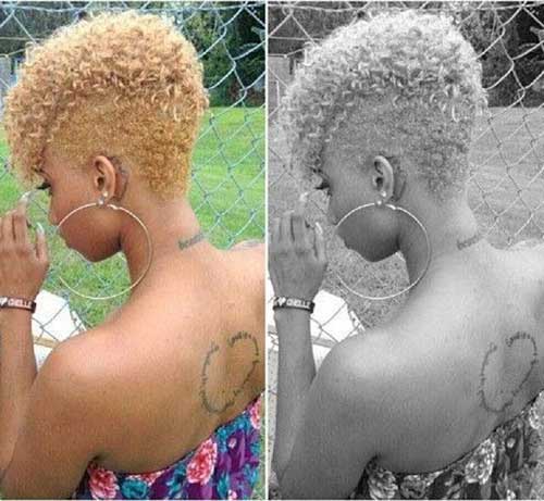 Blonde Colored Natural Hair Tapered Cuts