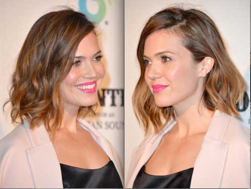 Mandy Moore Short Haircuts for Round Faces and Wavy Hair