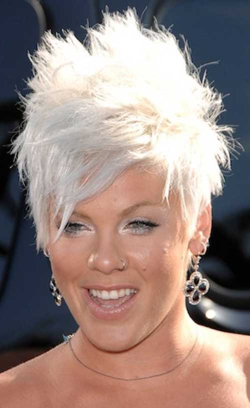 Pink's Short Spiky Hairstyles for Women
