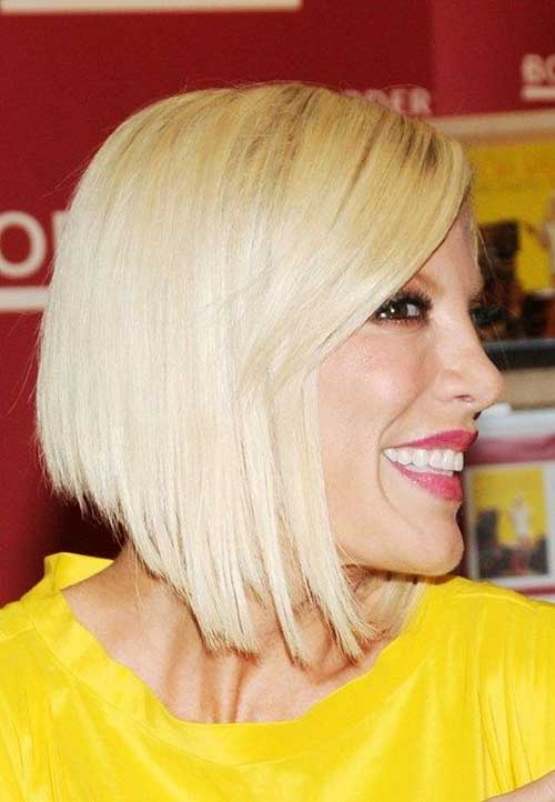 Tori Spelling Angled Bob with Bangs