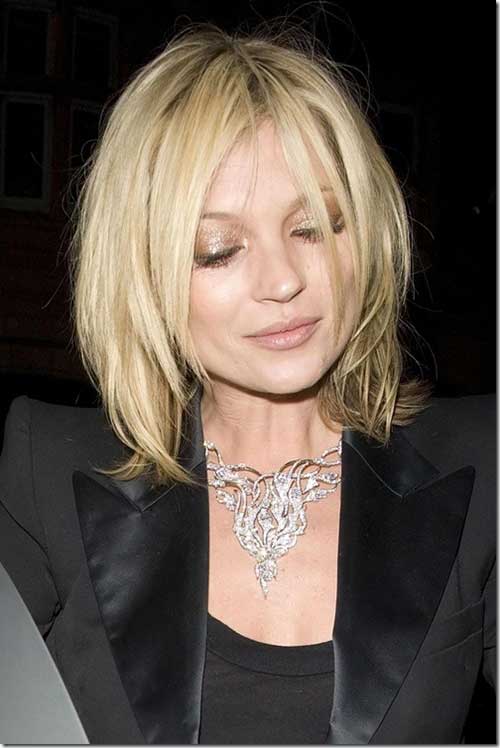 Kate Moss Hairstyles for Round Faces