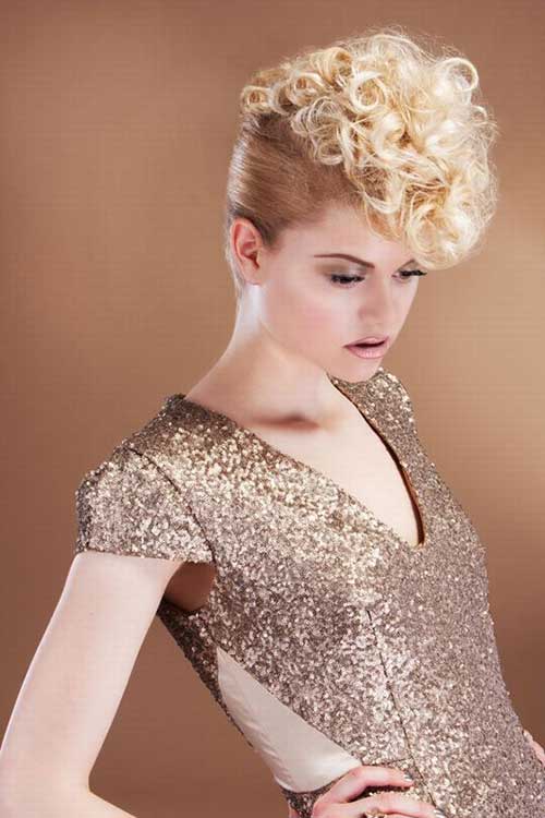 Short Blonde Curly Hair Updo