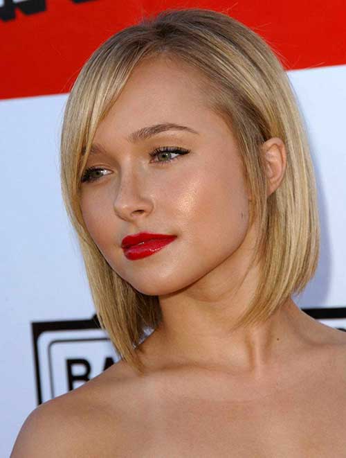 Short Straight Hairstyles for Chubby Round Faces