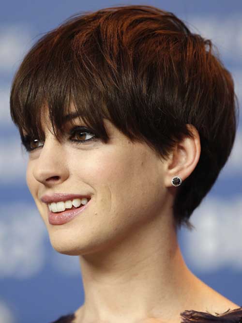 Anne Hathaway Casual Pixie