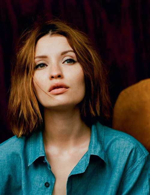 Emily Browning Light Brown Blunt Bob Hairstyles
