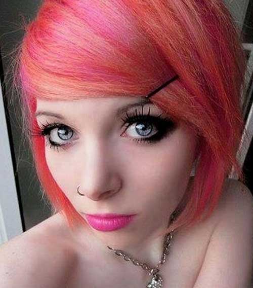 Cute Short Emo Pink Haircuts