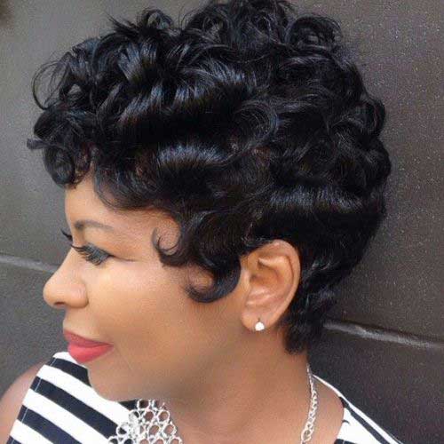 Dark Short Curly Haircuts for Black Women