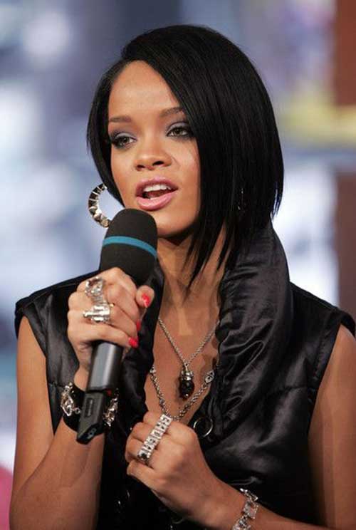Rihanna Asymmetrical Bob Haircuts