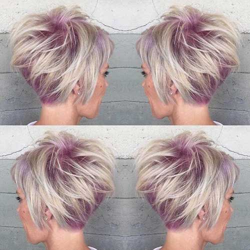 Silver Purple Short Hair Color 2014