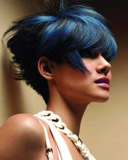 Pixie Cut Edgy Blue Hair