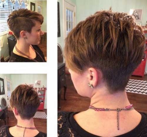 Cool Short Layered Pixie Cut Shaved Side