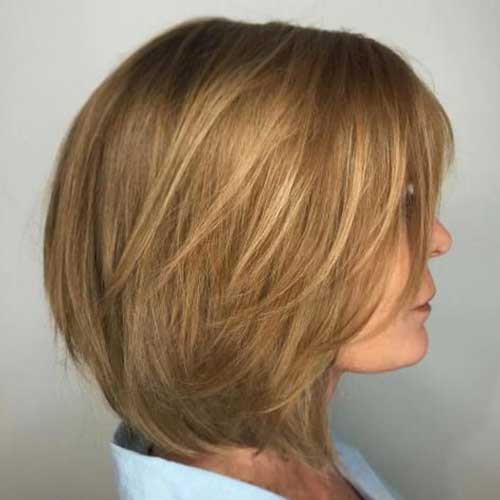 Layered Casual Bob Haircuts for Round Faces