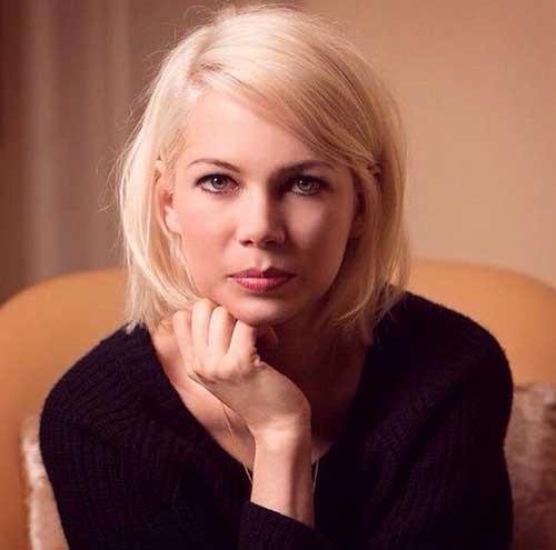 Michelle Williams Short Haircuts for Round Faces