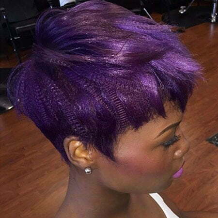 Hair Purple Black Pixie