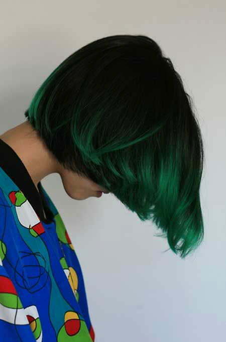 Hair Green Color Pixie