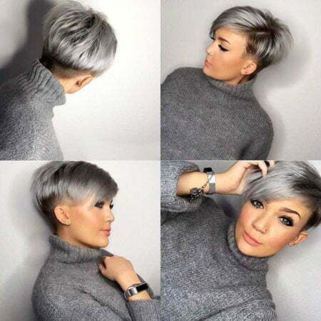 Grey Pixie, Hair Short Pixie Highlights