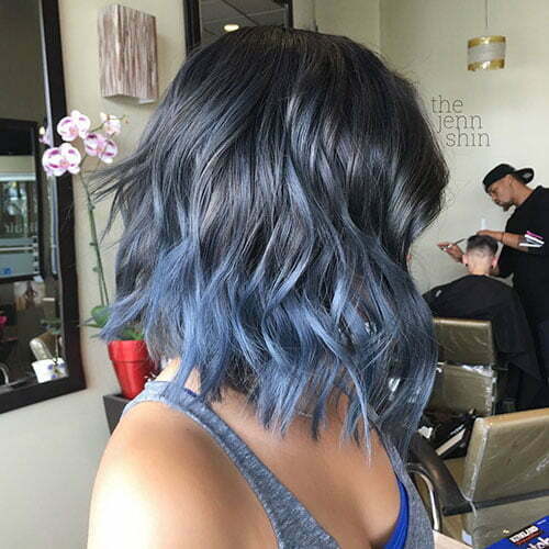 Short Blue Hair Ombre
