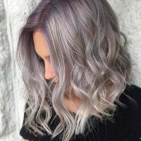 Short Wavy Lavender Hair