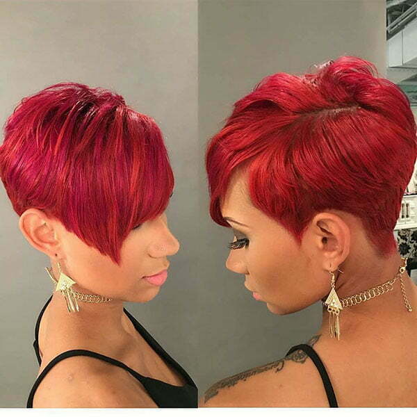 Red Pixie Cut For Black Women