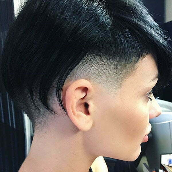 Womens Short Hair Shaved One Side