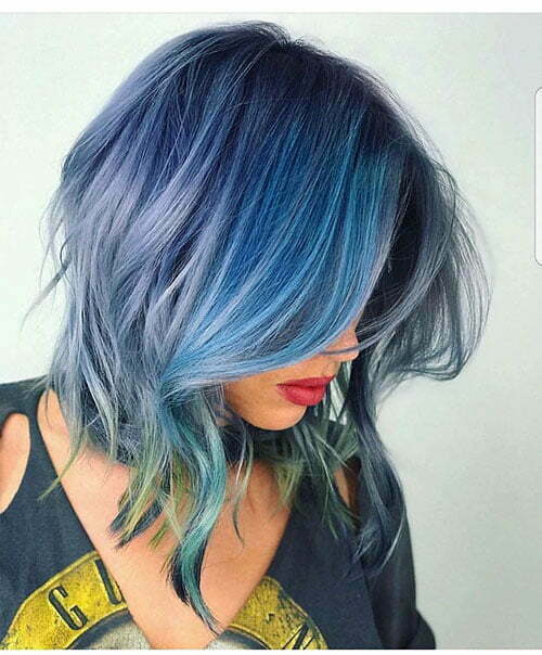 Short Hair With Blue Highlights