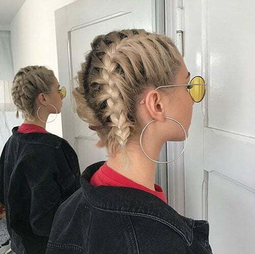Two French Braids Short Hair