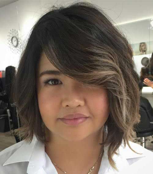 Layered Short Hair for Round Face-19