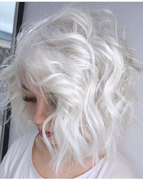 Short Curly White Hair