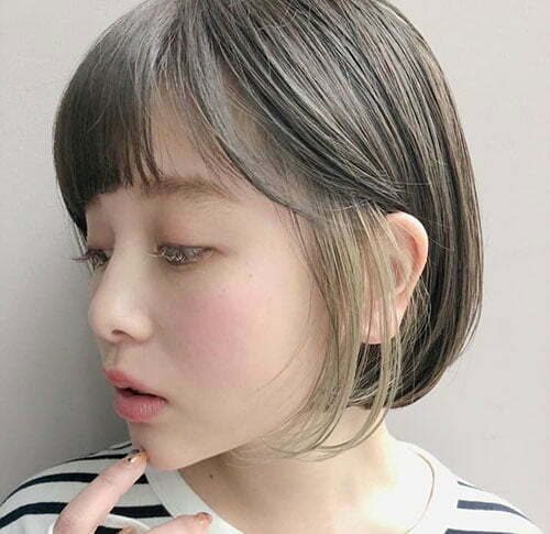 Asian Hairstyles for Short Hair with Bangs-16