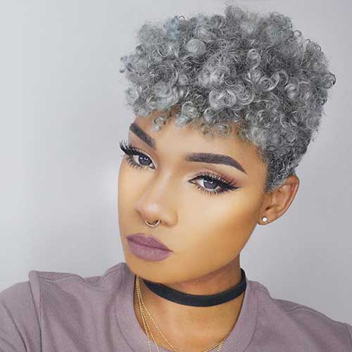Grey Short Haircuts for African American Women-6