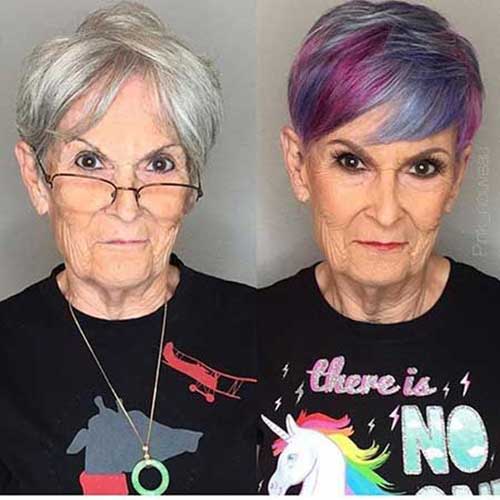 Short Haircuts Multi Colors for Older Ladies-7