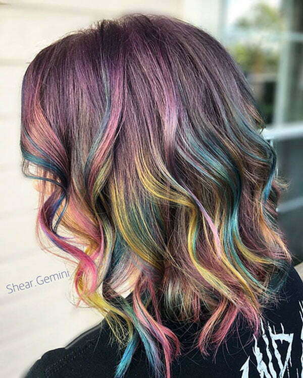 Rainbow Styles On Short Hair