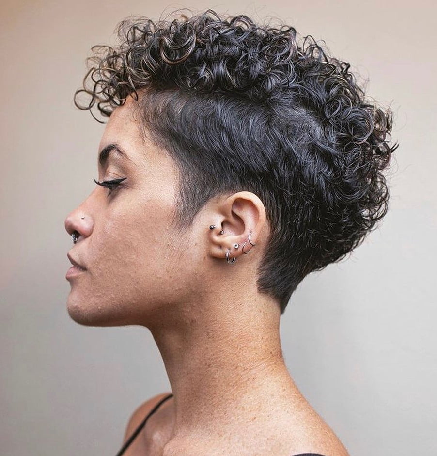 Short Undercut Hairstyle For Curly Hair