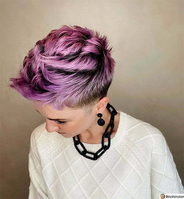 cool purple short hair