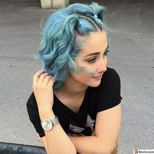 cute short blue hairstyles