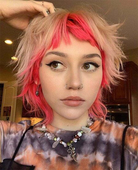 cute short pink hairstyles