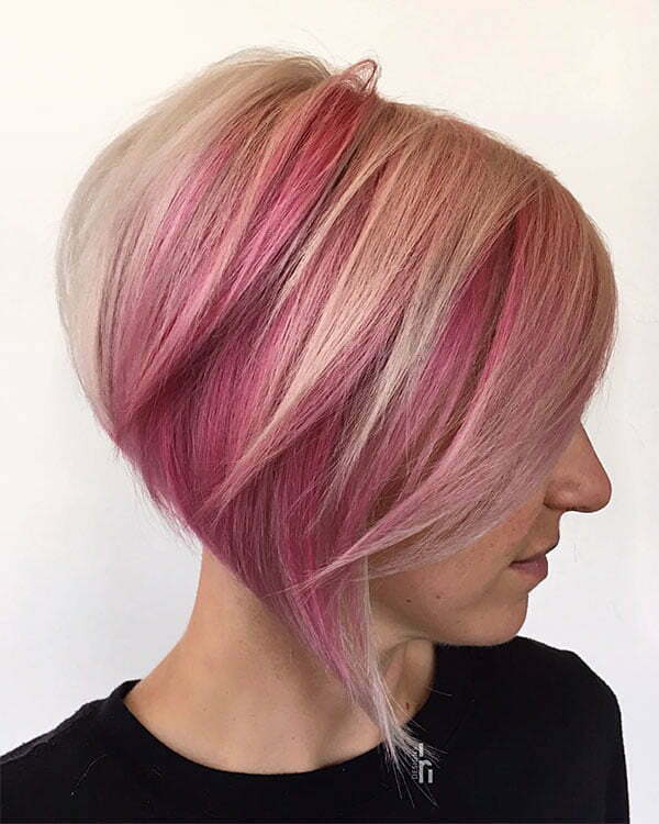 hair color ideas for short pink hair