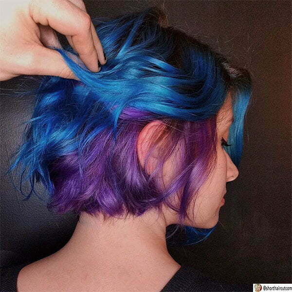 hair color ideas for short purple hair
