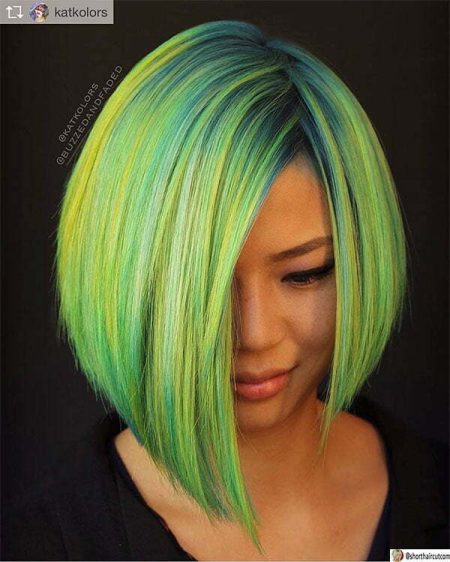 hairstyles with green hair