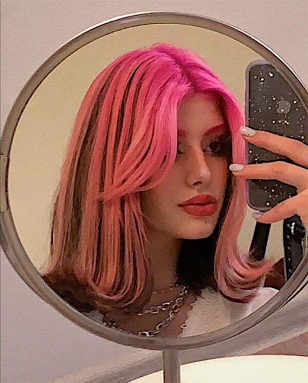 hot pink short hair