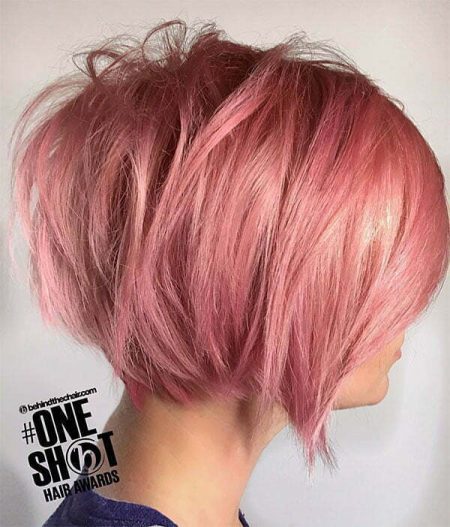 pink hair color for short hair