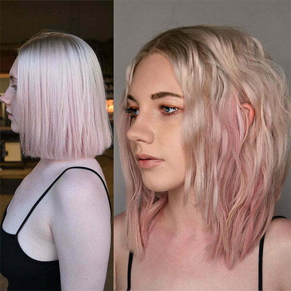 pink hair short hair