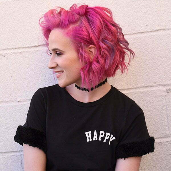 pink women's hair